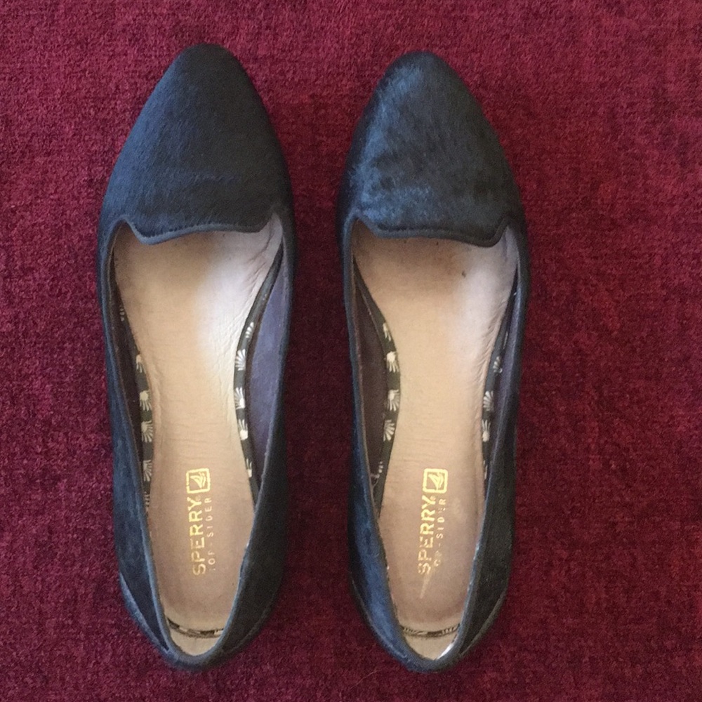 Sperry Calf Hair Top-Sider Loafer Size 8 Black